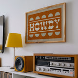 Orange and White Howdy Home Decor Art Print - Tejas Country Club