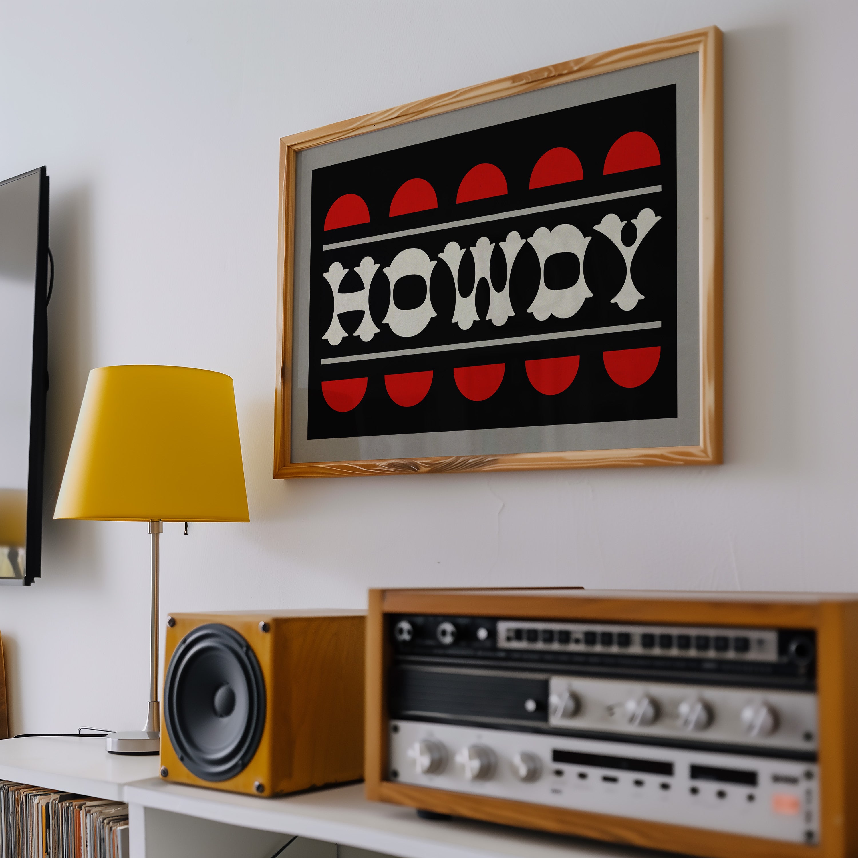 Black and Red Howdy Home Decor Art Print - Tejas Country Club