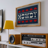Navy and Red Howdy Home Decor Art Print - Tejas Country Club