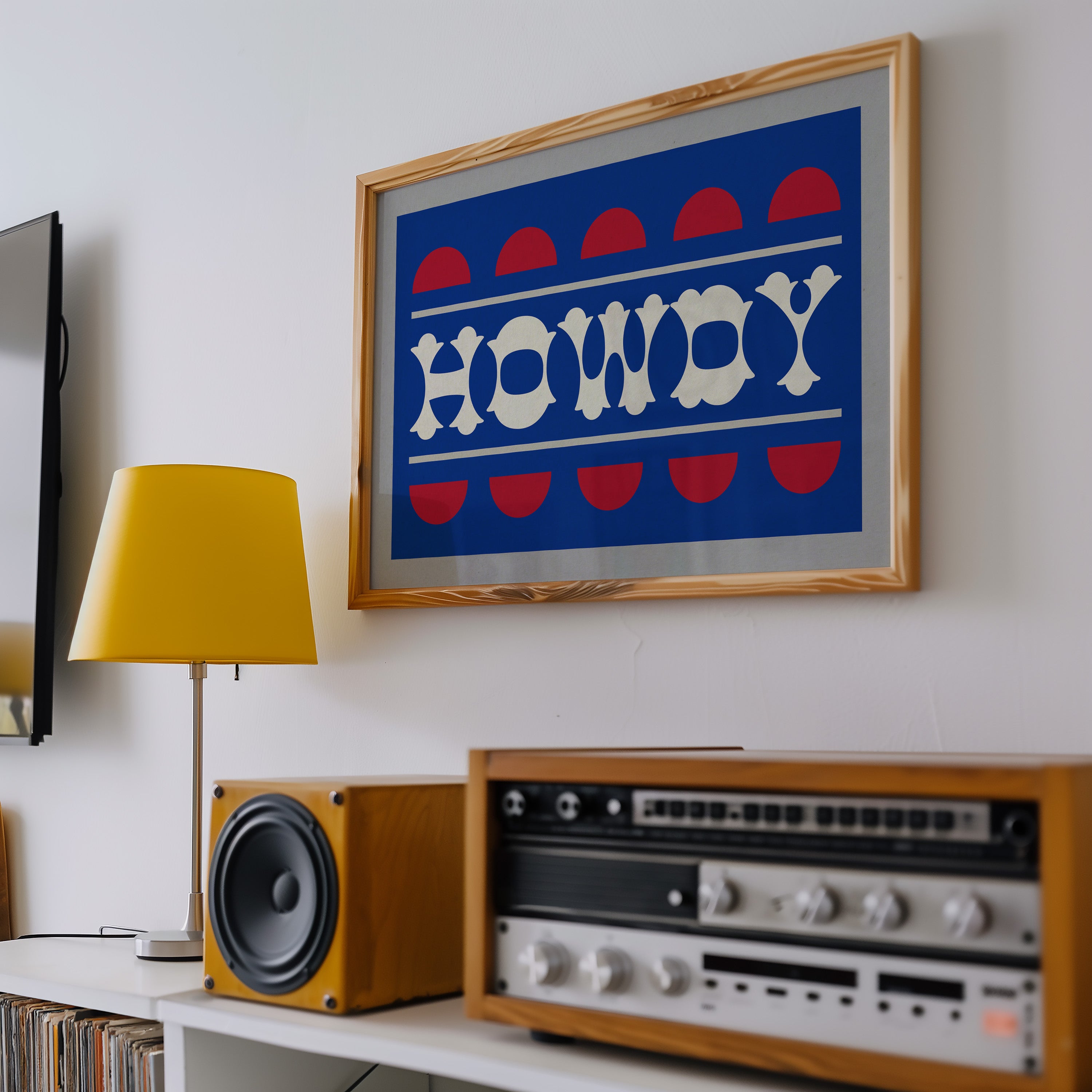 Blue and Red Howdy Home Decor Art Print - Tejas Country Club