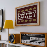 Maroon and Gold Howdy Home Decor Art Print - Tejas Country Club