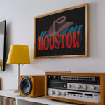 Houston Cowboy Hat Art Print - Tejas Country Club