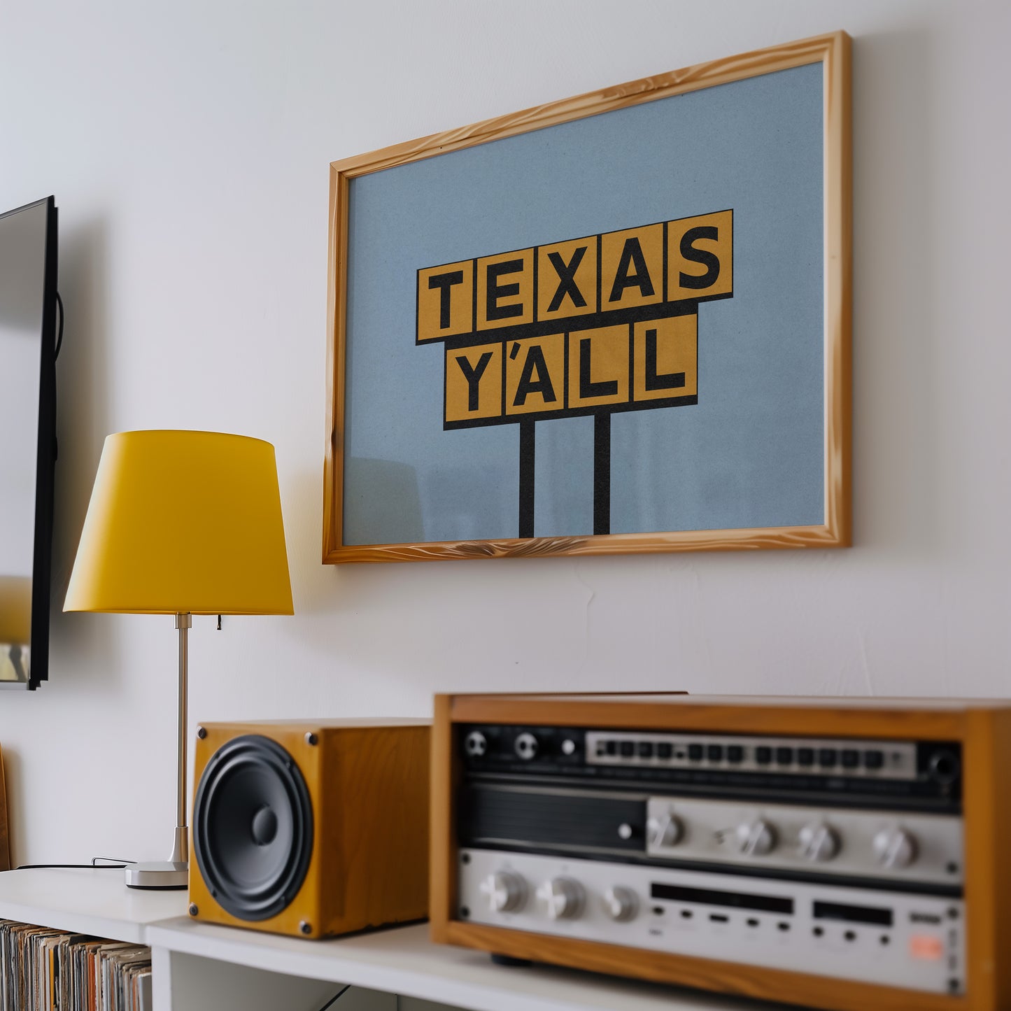 Texas Y'all Billboard Gold Art Print
