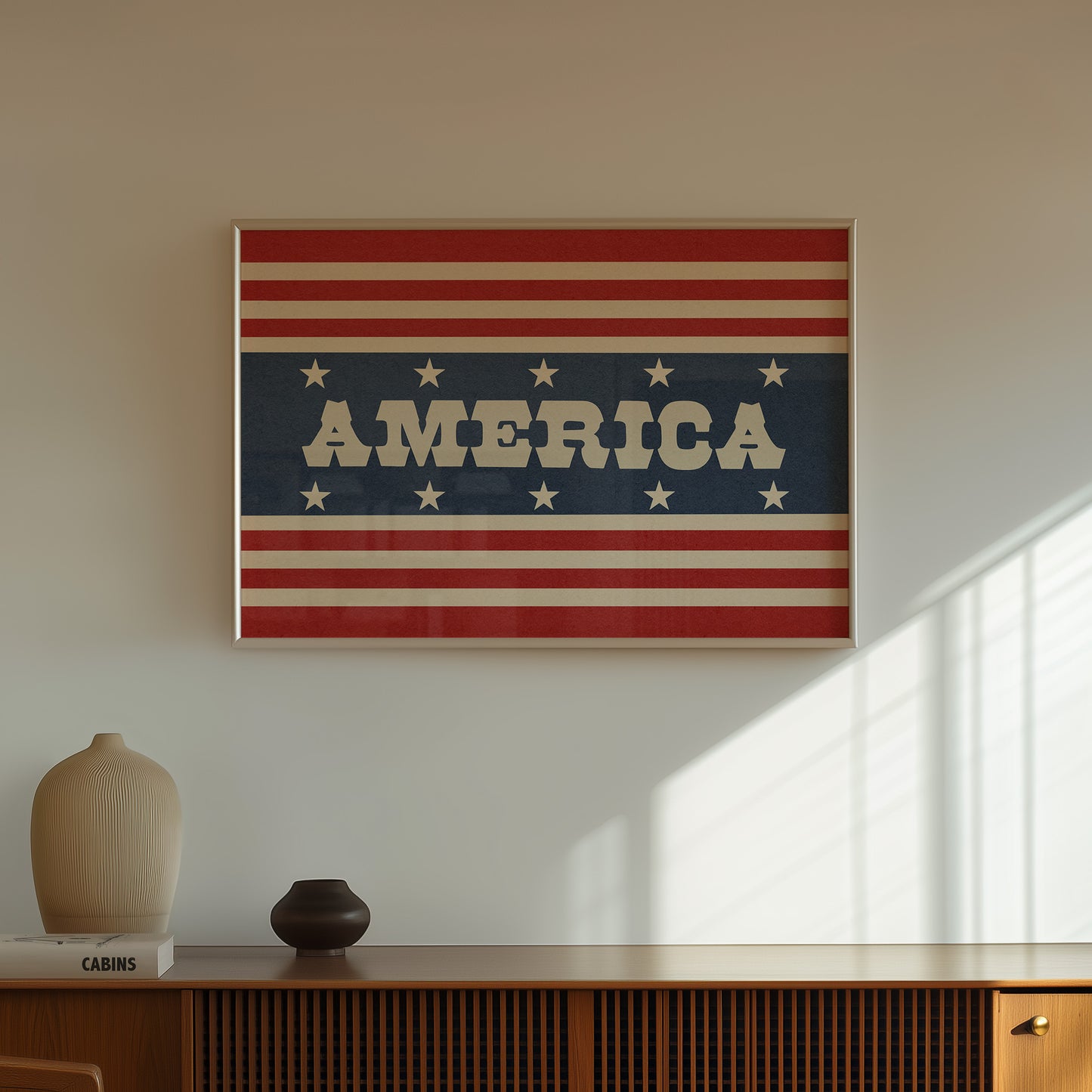 America Flag Style Home Decor Art Print