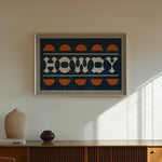 Blue and Orange Howdy Home Decor Art Print - Tejas Country Club