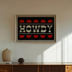 Black and Red Howdy Home Decor Art Print - Tejas Country Club