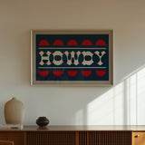 Navy and Red Howdy Home Decor Art Print - Tejas Country Club