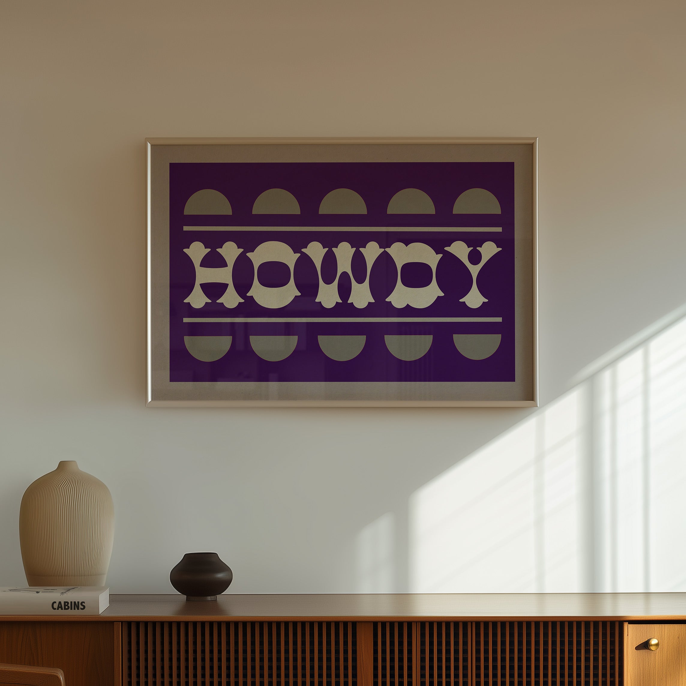 Purple and Silver Howdy Home Decor Arr Print - Tejas Country Club