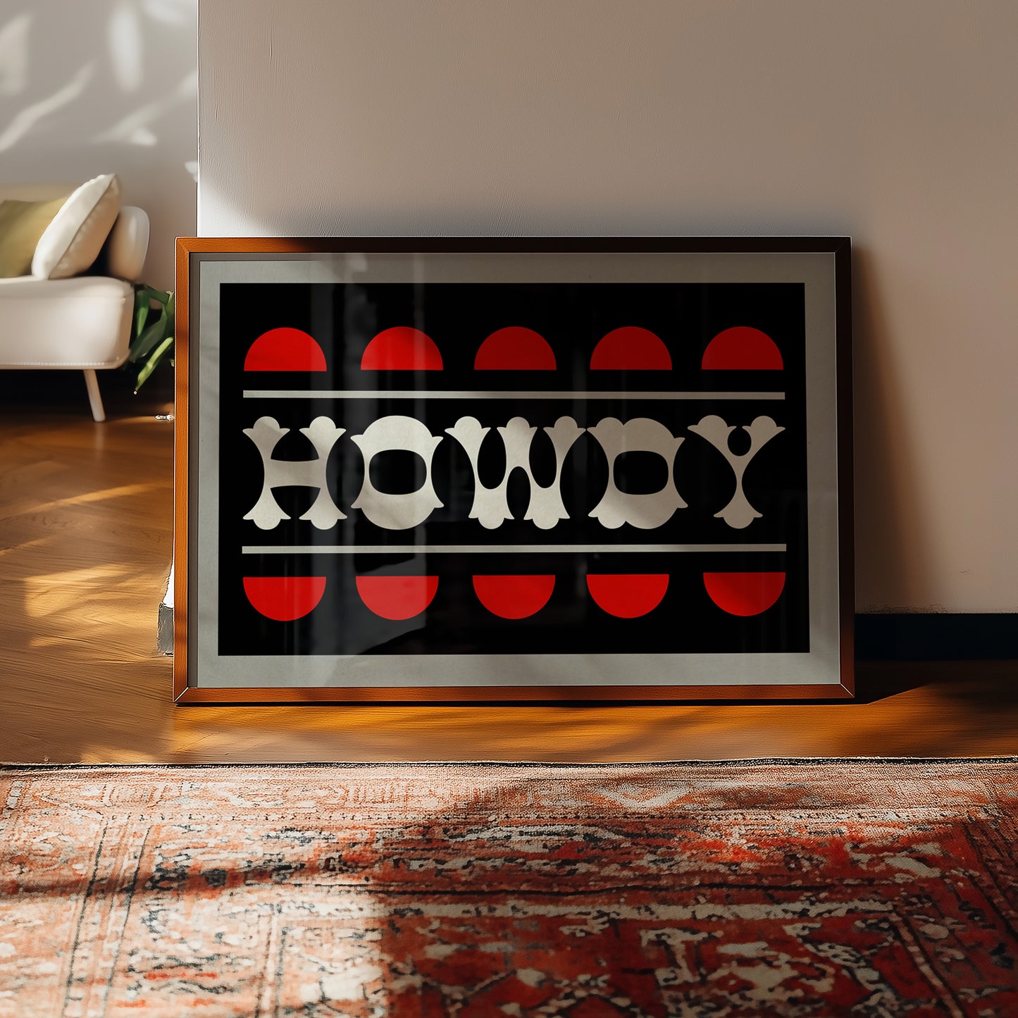 Black and Red Howdy Home Decor Art Print