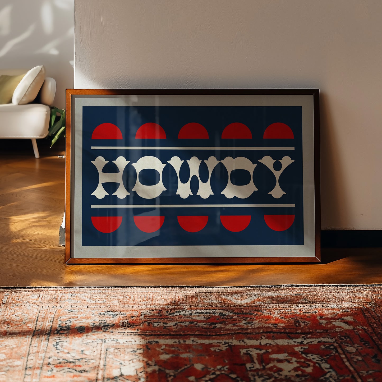 Navy and Red Howdy Home Decor Art Print