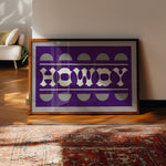 Purple and Silver Howdy Home Decor Arr Print - Tejas Country Club