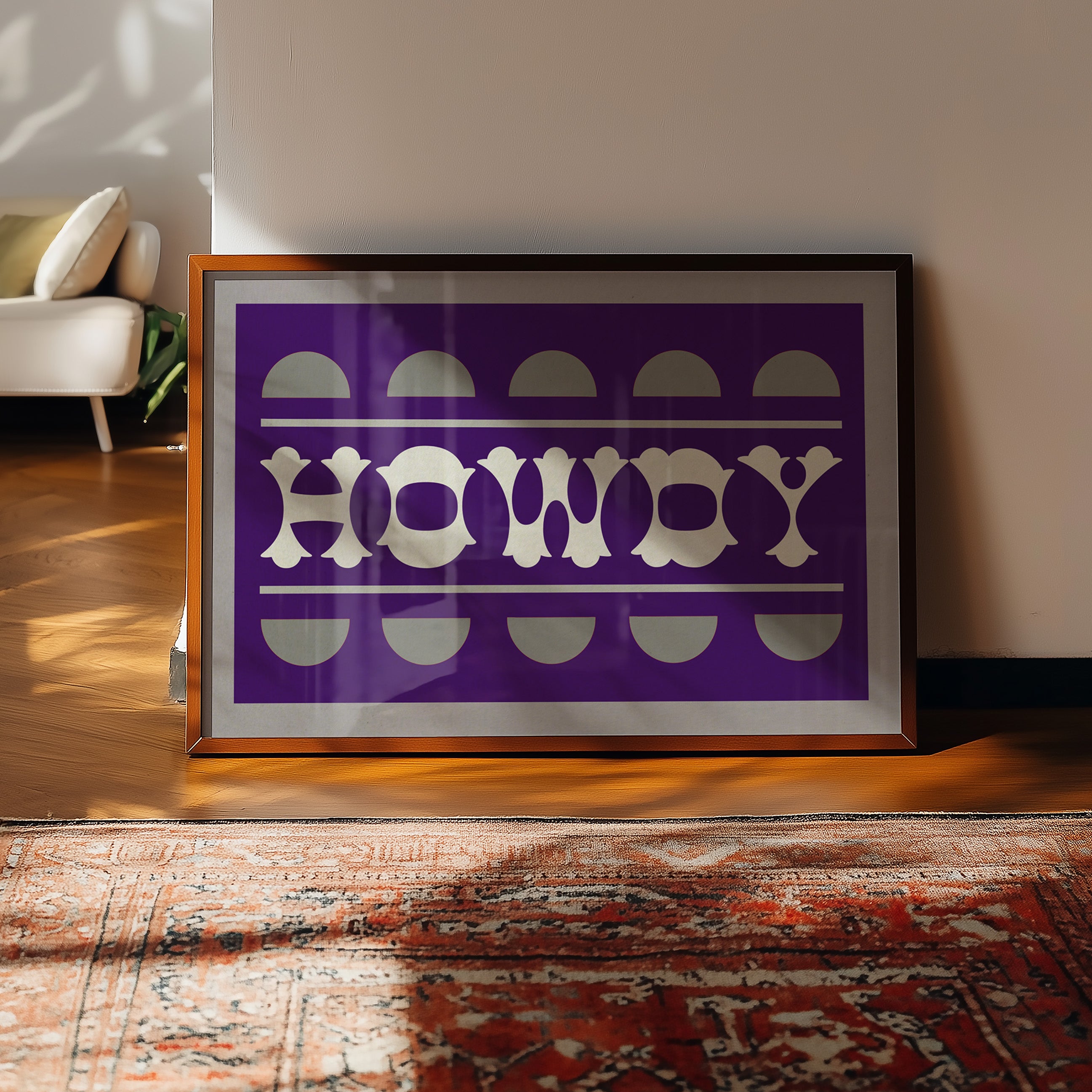 Purple and Silver Howdy Home Decor Arr Print - Tejas Country Club