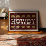 Maroon and Gold Howdy Home Decor Art Print - Tejas Country Club