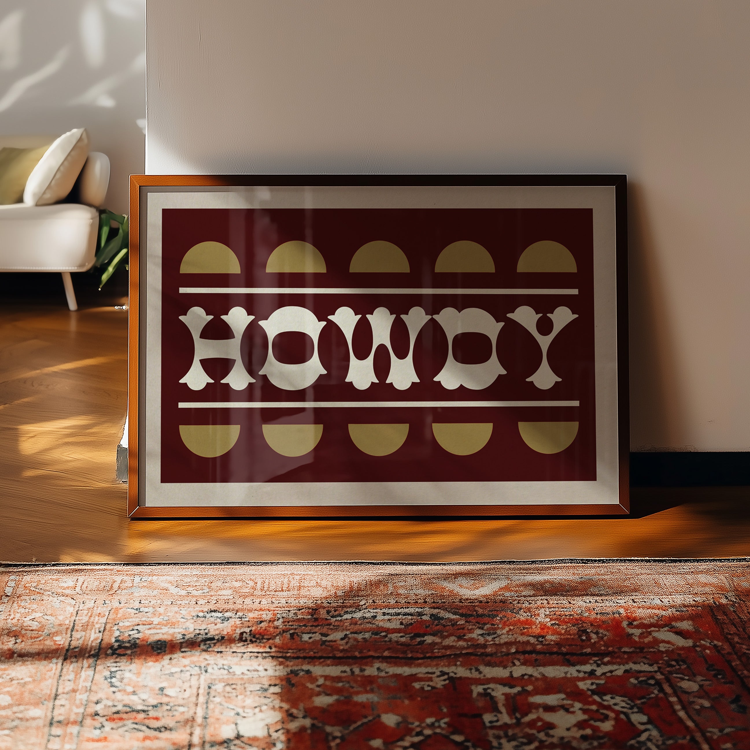 Maroon and Gold Howdy Home Decor Art Print - Tejas Country Club