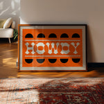 Orange and Black Howdy Home Decor Art Print - Tejas Country Club