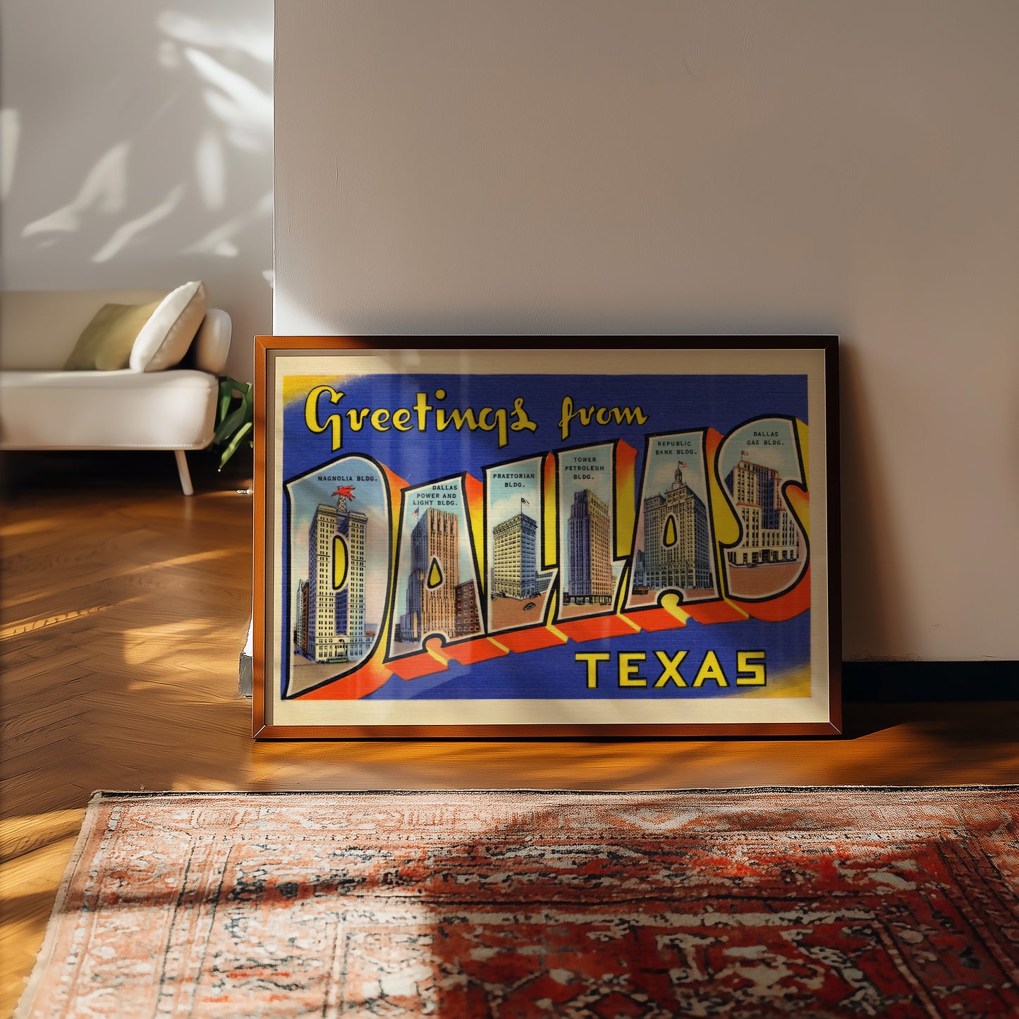 Greetings From Dallas Texas Vintage Postcard Print