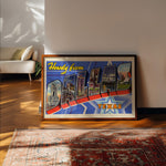Howdy From Dallas Vintage Postcard Print - Tejas Country Club