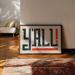 Y'all Typography Art Print - Tejas Country Club
