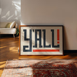 Y'all Typography Art Print - Tejas Country Club