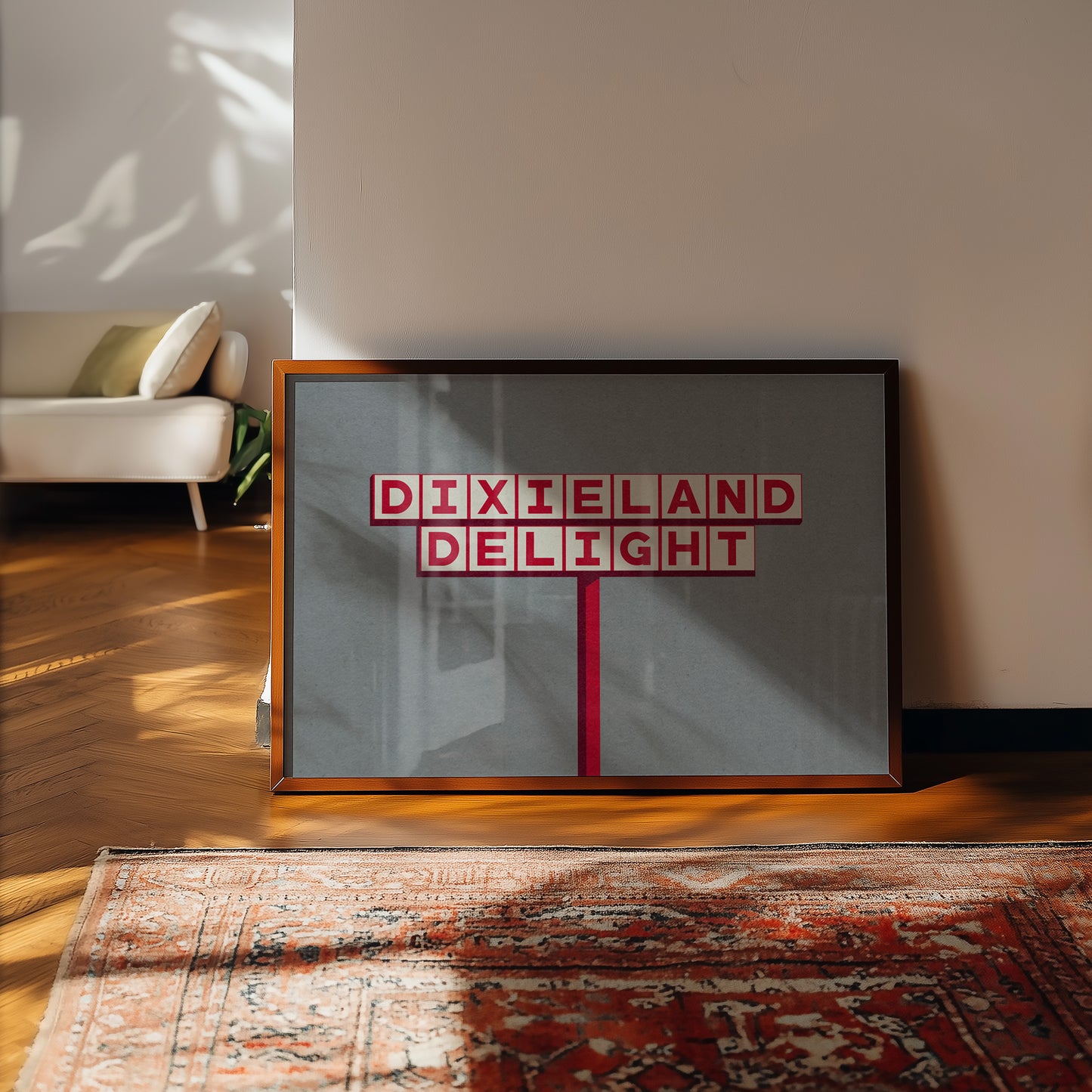 Dixieland Delight Highway Sign Art Print Crimson