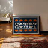 Blue and Orange Howdy Home Decor Art Print - Tejas Country Club