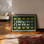 Green and Gold Howdy Home Decor Art Print - Tejas Country Club