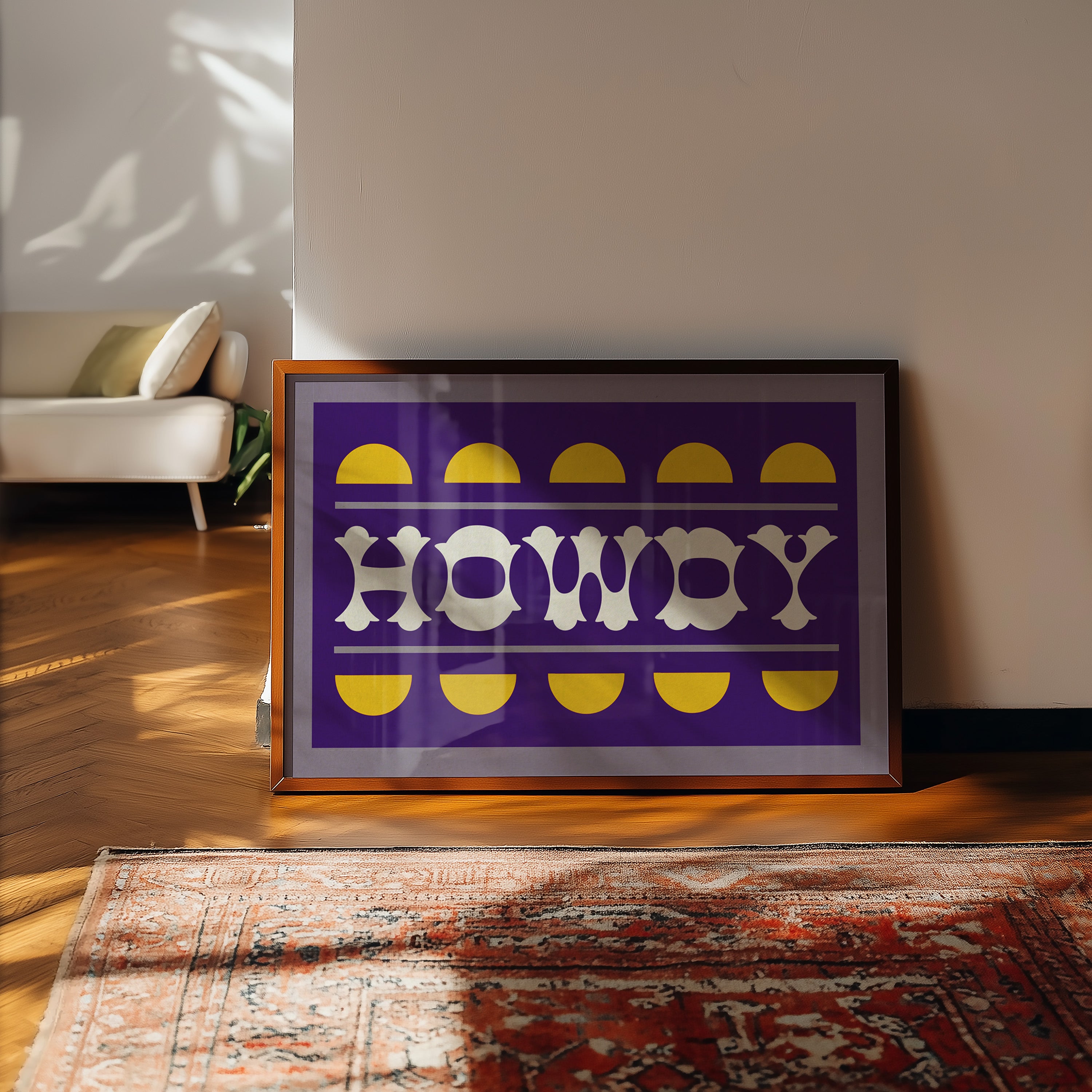 Purple and Gold Howdy Home Decor Art Print - Tejas Country Club