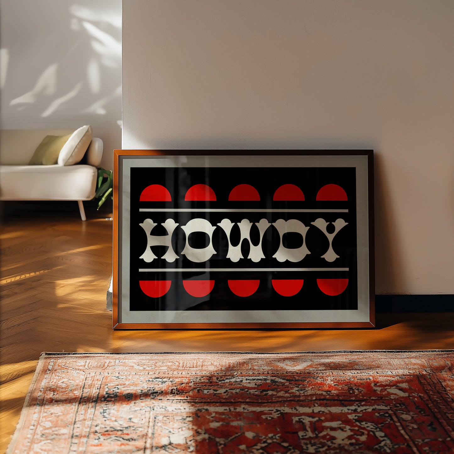 Black and Red Howdy Home Decor Art Print