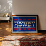 Blue and Red Howdy Home Decor Art Print - Tejas Country Club