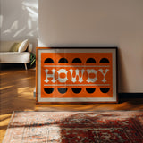 Orange and Black Howdy Home Decor Art Print - Tejas Country Club