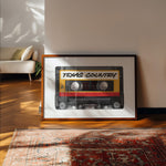 Texas Country Music Cassette Tape Art Print - Tejas Country Club