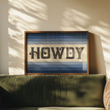 Howdy Art Print Poster Monochromatic Ombre Blue Print - Tejas Country Club