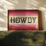 Howdy Art Print Poster Monochromatic Ombre Pink Print - Tejas Country Club