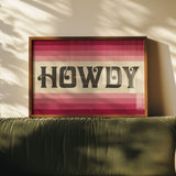 Howdy Art Print Poster Monochromatic Ombre Pink Print - Tejas Country Club