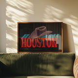 Houston Cowboy Hat Art Print - Tejas Country Club