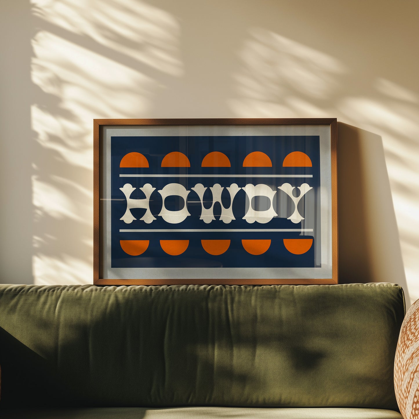 Blue and Orange Howdy Home Decor Art Print