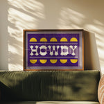 Purple and Gold Howdy Home Decor Art Print - Tejas Country Club