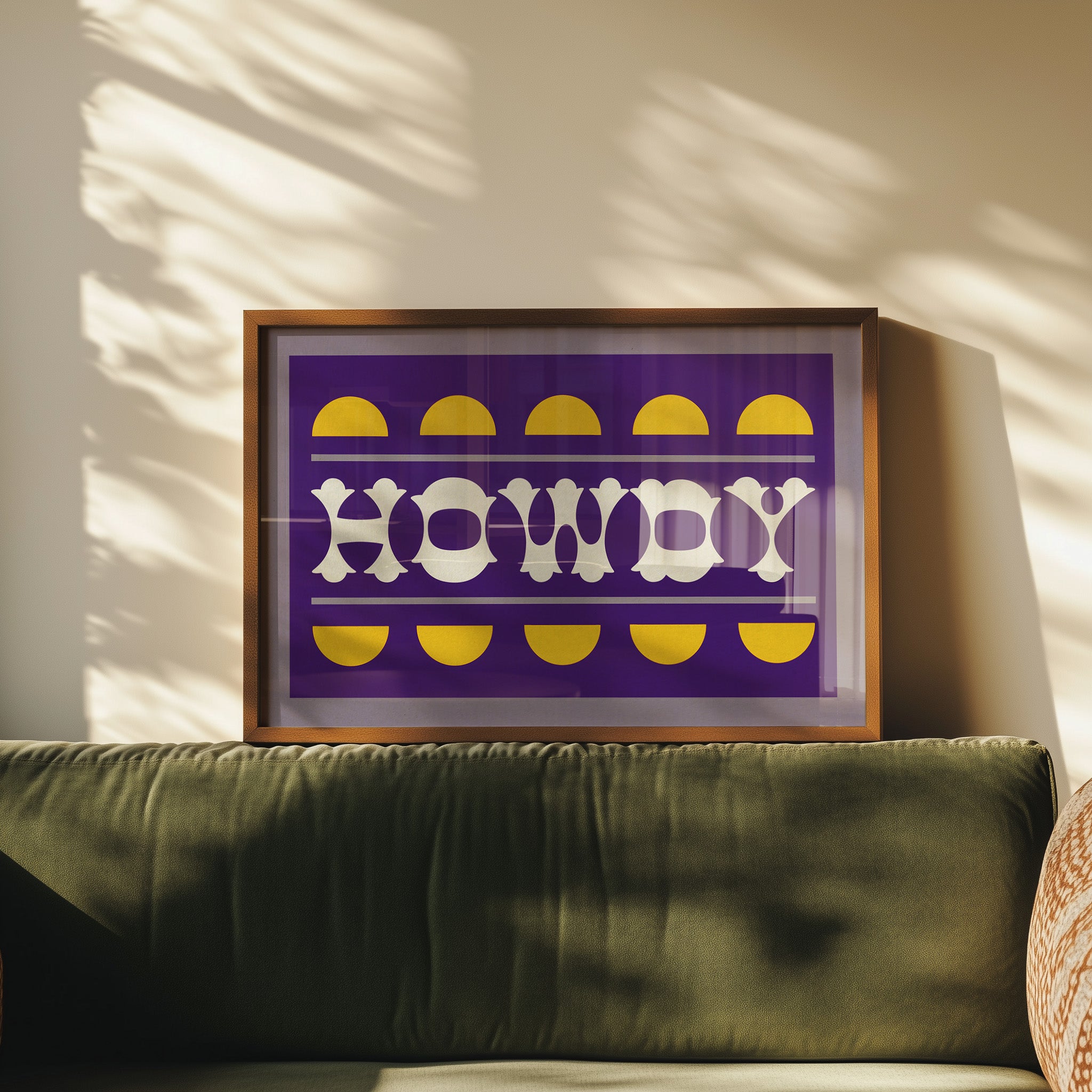 Purple and Gold Howdy Home Decor Art Print - Tejas Country Club