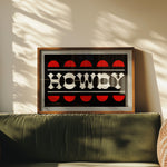 Black and Red Howdy Home Decor Art Print - Tejas Country Club