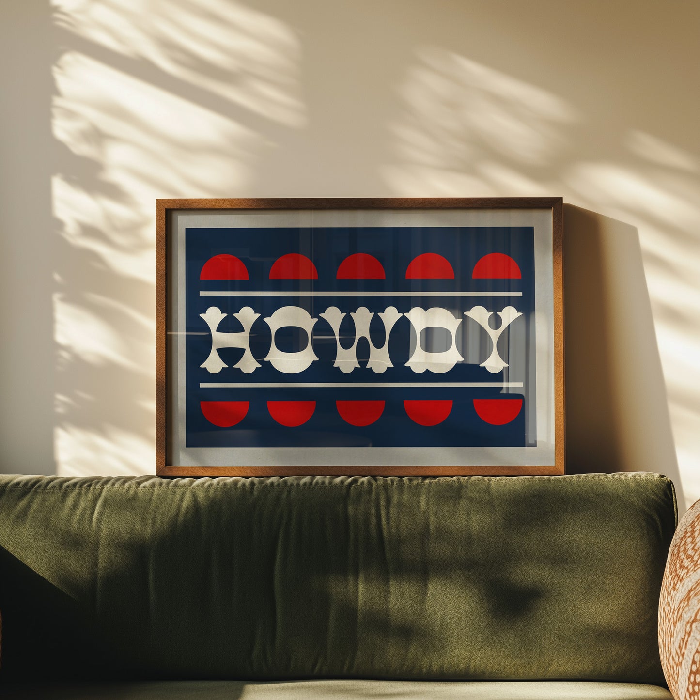 Navy and Red Howdy Home Decor Art Print