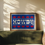 Blue and Red Howdy Home Decor Art Print - Tejas Country Club