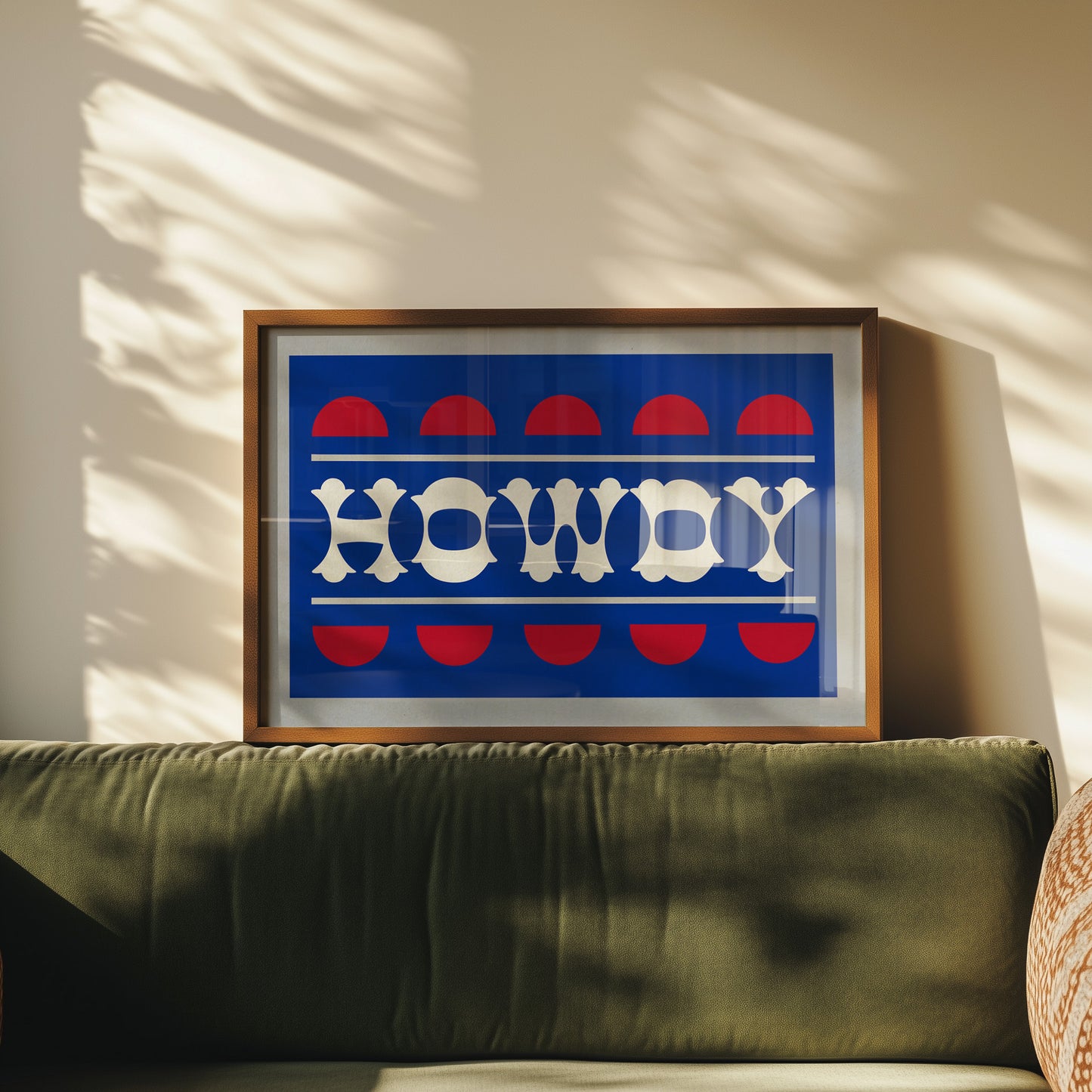 Blue and Red Howdy Home Decor Art Print