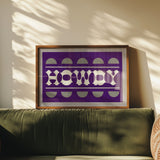 Purple and Silver Howdy Home Decor Arr Print - Tejas Country Club