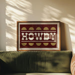 Maroon and Gold Howdy Home Decor Art Print - Tejas Country Club