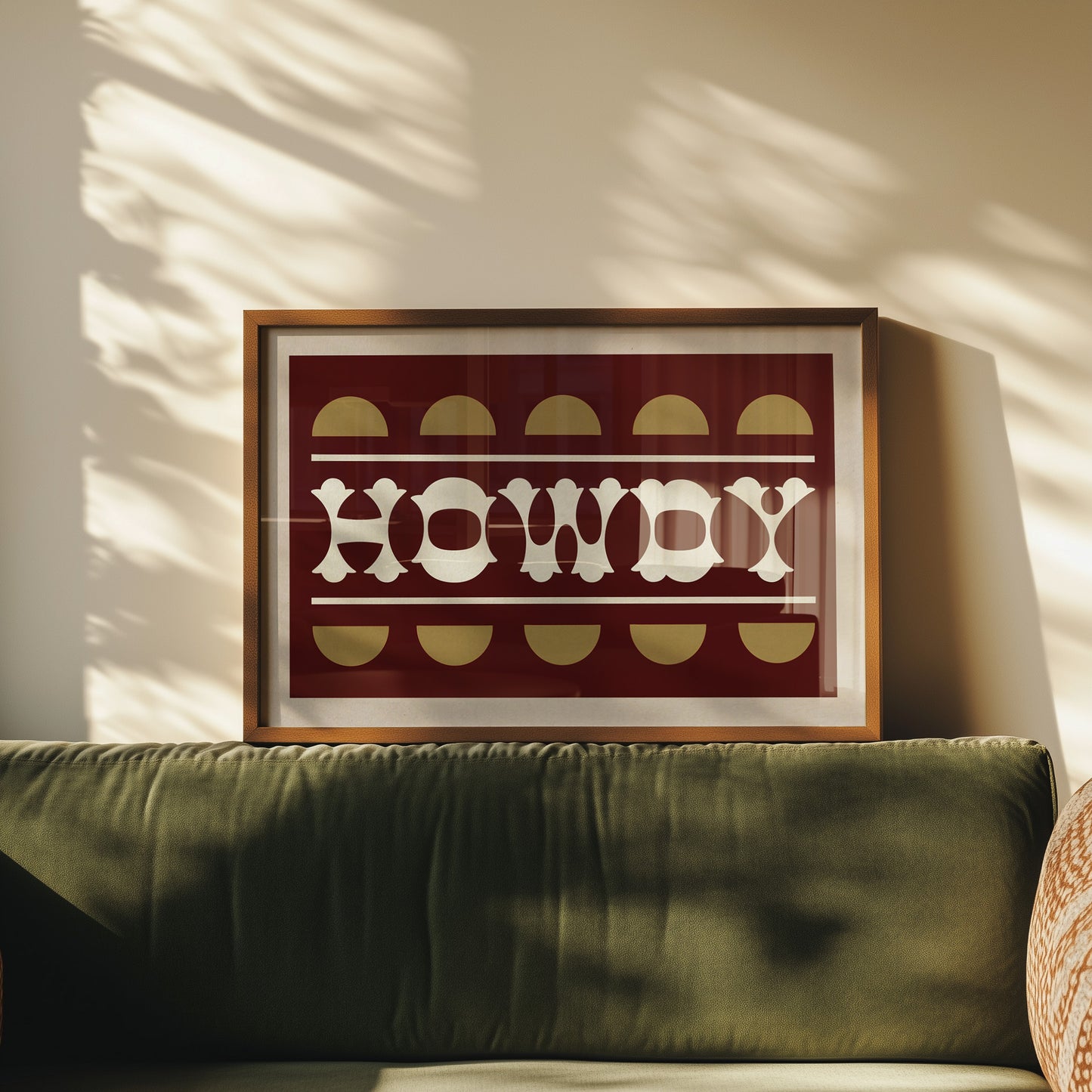 Maroon and Gold Howdy Home Decor Art Print