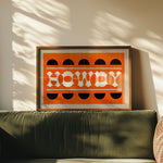 Orange and Black Howdy Home Decor Art Print - Tejas Country Club