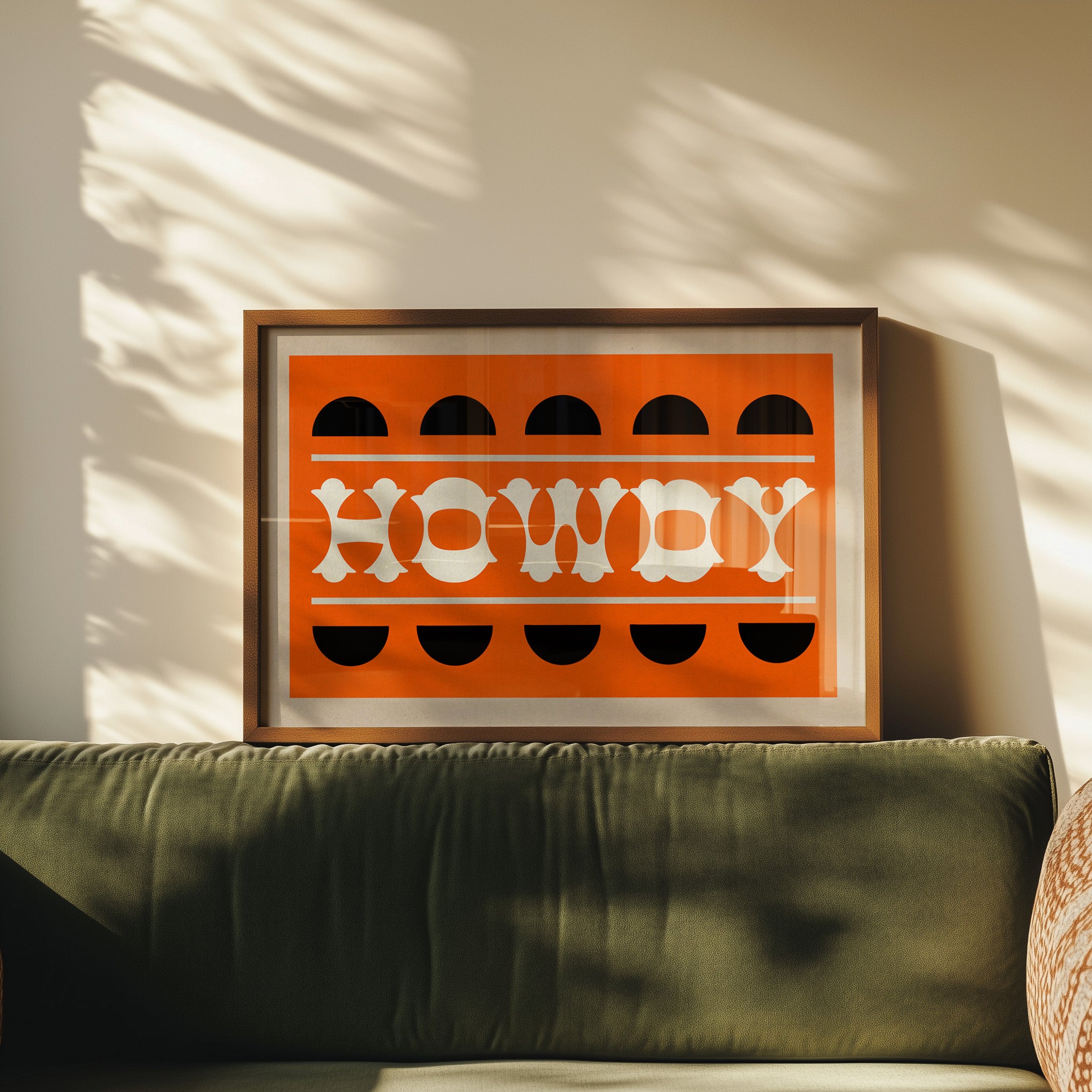 Orange and Black Howdy Home Decor Art Print - Tejas Country Club