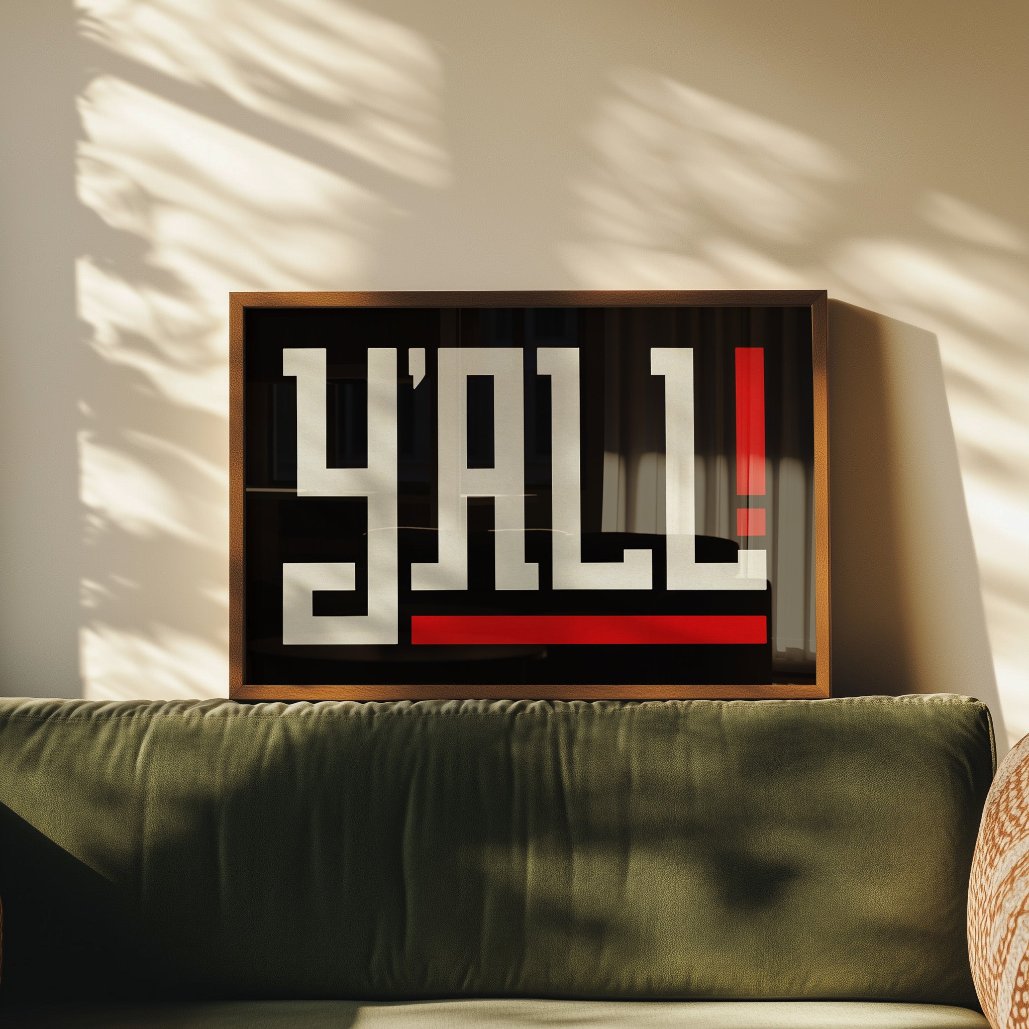Y'all Typography Black and White Wall Art Print Poster Decor - Tejas Country Club