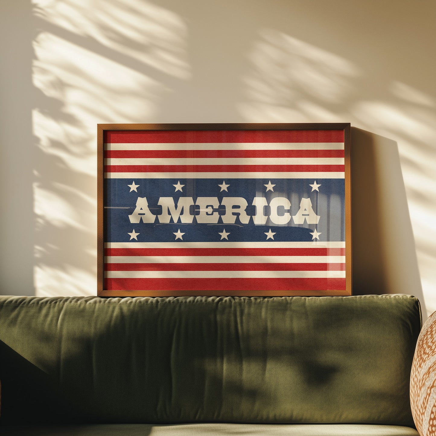 America Flag Style Home Decor Art Print