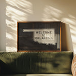 Welcome To Oklahoma Vintage Road Sign Art Print - Tejas Country Club